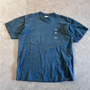 90s Vintage Lee Dungarees Buddy Lee Blue T Shirt Size L